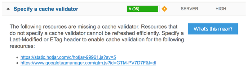 Specify a cache validator Specify a cache validator