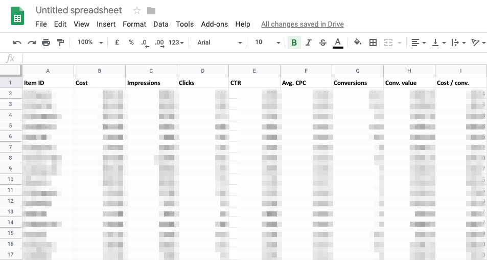 xml to csv google sheets